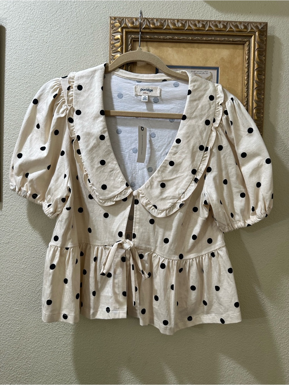 Anthropologie PORRIDGE Size M polka dot top NWT